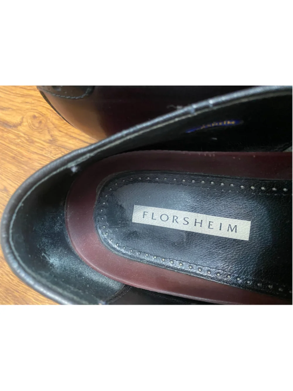 Florsheim Two Tone Burgundy Black Leather Cap Toe Oxford Dress Shoes 12